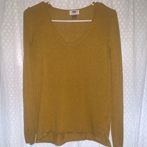 Old Navy V Neck Mustard Yellow Sweater Size S
